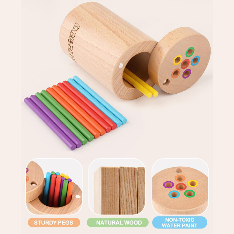 Kleinkind Spielzeug Montessori für 1 2 3 Jahre alte Farbe passend Feinmotorik sensorische Spielzeuge Holz pädagogische Stick Brettspiel