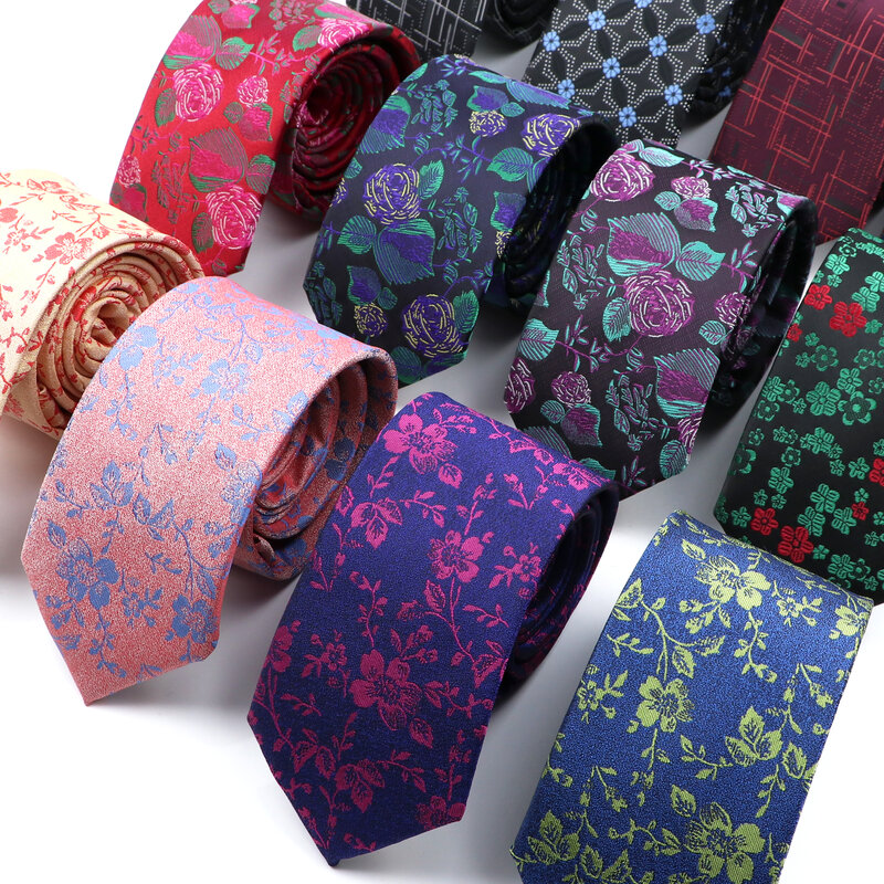 Corbatas de Jacquard de 26 estilos para hombre, corbata ajustada a rayas florales de Cachemira, traje estrecho de negocios, camisa, accesorios de uso diario