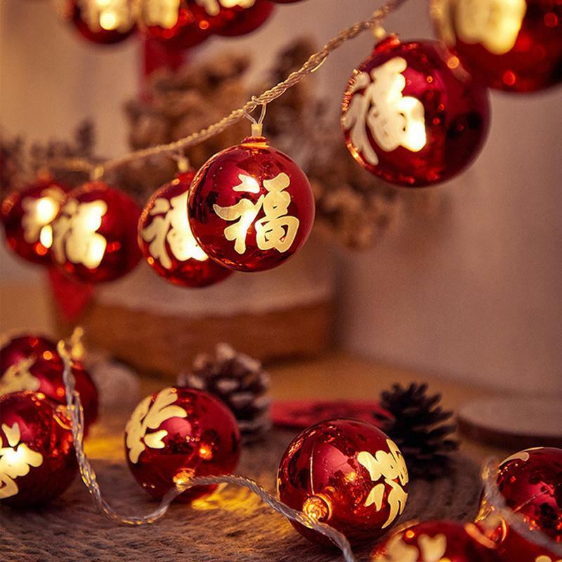 Luci di fata a LED per Festival luci di fata a LED riutilizzabili In luci di ornamenti per stanze rosse con stampe dorate per la corte del balcone della camera da letto