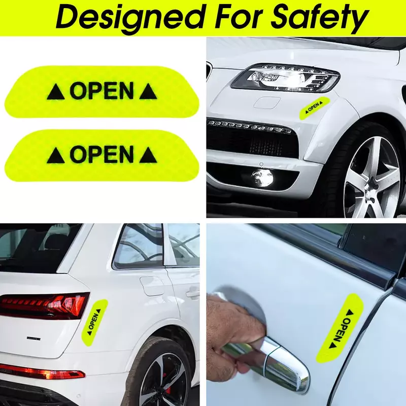 Reflective Car Door Opening Safety Warning Tape, Adesivos reflexivos, Auto Acessórios, Exterior, Interior, Noite Adesivo, Universal
