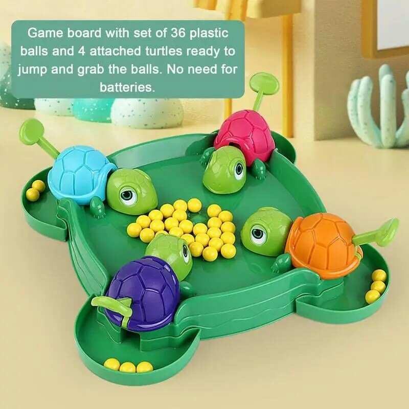 Pacman Board Game Turtle Eating Games untuk balita, mainan pendidikan interaktif orang tua anak, papan makan kura-kura, permainan lapar