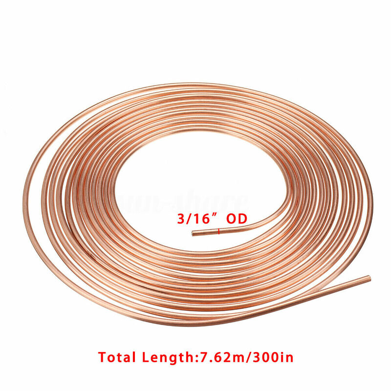ชุดท่อสายเบรค25Ft นิกเกิลทองแดง2แพ็คขนาด3/16นิ้วอุปกรณ์ท่อเบรก + 30ชิ้น