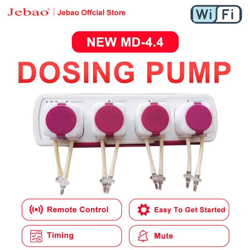 Jebao Jecod-bomba dosificadora de Arrecife Marino, filtro automático de bomba de agua, MD4.4, Control WIFI, 12V, 3W, 9W, accesorios para acuarios