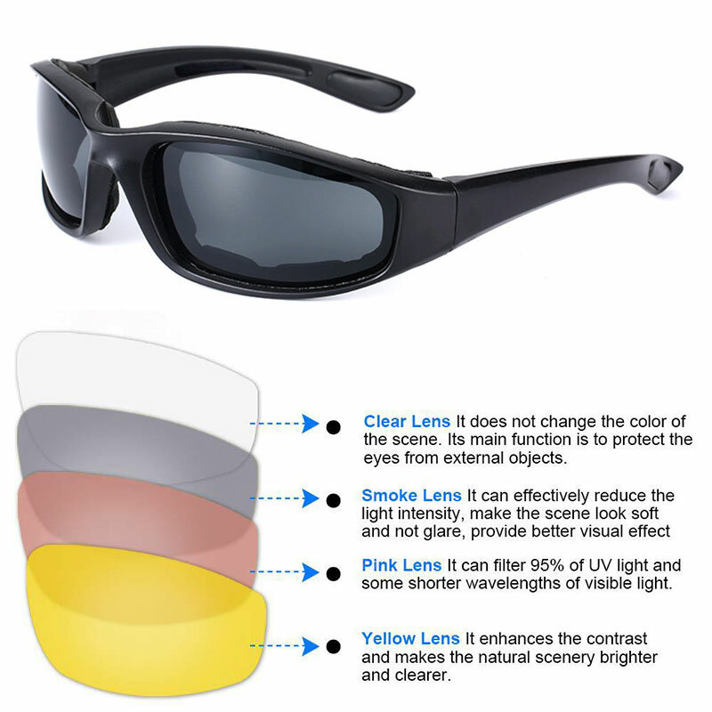 Gafas de sol polarizadas universales para motocicleta, protección ocular a prueba de viento, UV400, lente transparente antivaho