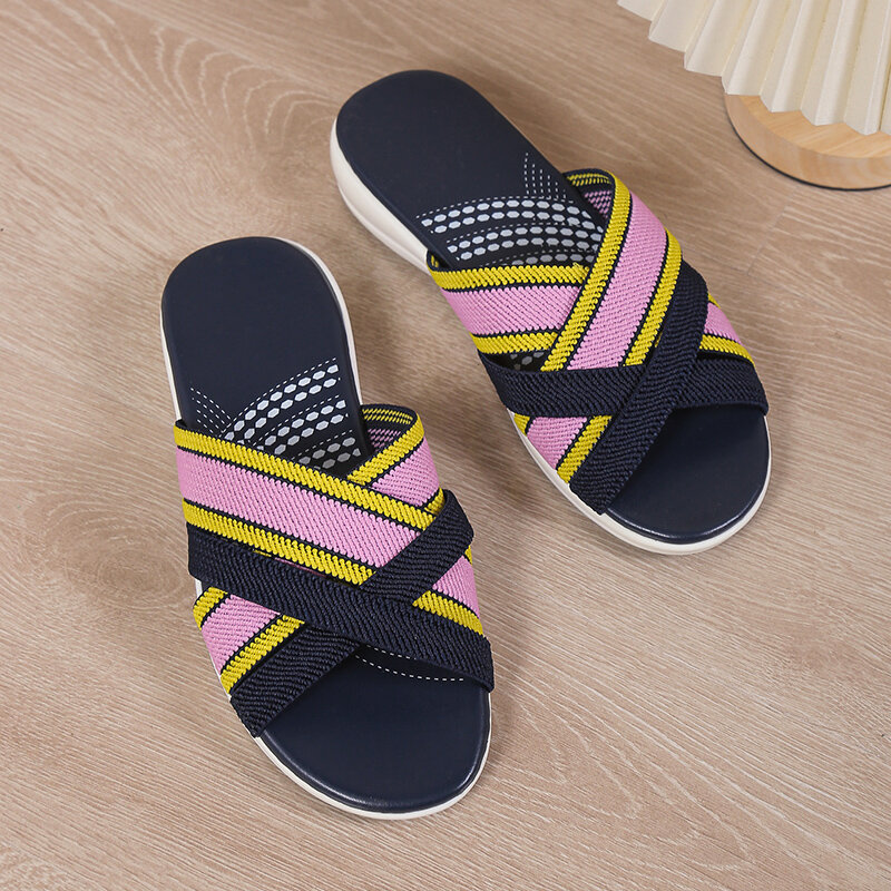 Sandal Flip-flop wanita, Kasut tahan aus bernafas Anti slip ukuran besar musim panas
