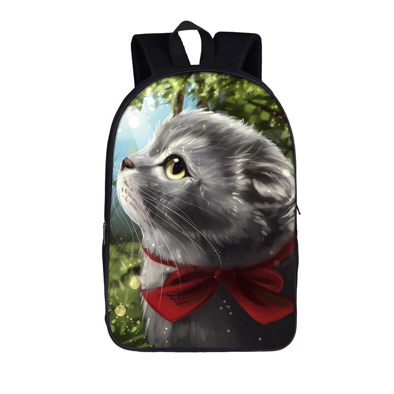 Рюкзак для девочек-подростков, милый ранец с кошками и котятами, с принтом пиццы, для путешествий, занятий спортом на открытом воздухе