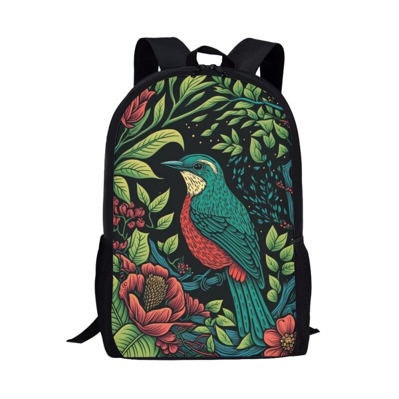 Mochila de grande capacidade para meninos e meninas adolescentes, Birds Print Schoolbag, School Student Book Bag, Hot, Animals, Birds