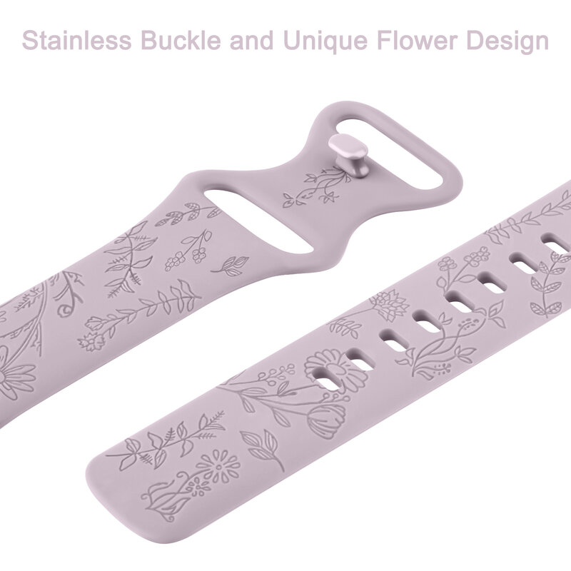 Blumen gravur band für Fitbit versa 3/versa 4 Armband weiches Silikon armband für Fitbit Sense/Sense 2 Armband zubehör