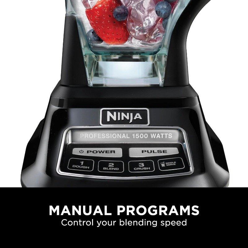Système de cuisine Ninja BL770 Mega, 1500W, 4 canoniques pour les smokies inconnues, le traitement, la pâte, les boissons et plus encore, avec pichet mélangeur 72 oz.*