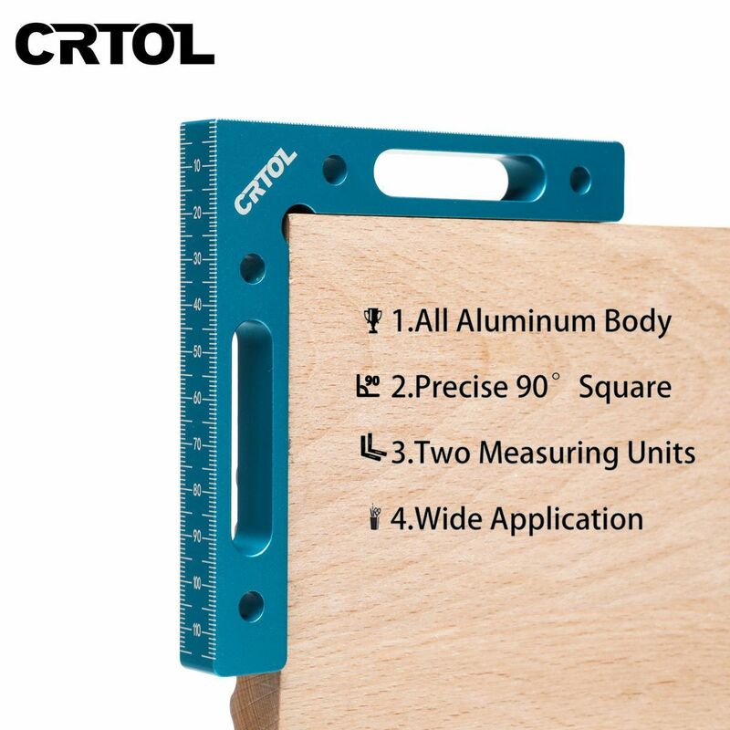 CRTOL 2 Set pozycjonowanie oprawa do drewna stop Aluminium 90 stopni precyzyjne mocowanie kwadratowe zaciski kątowe linijka narożna