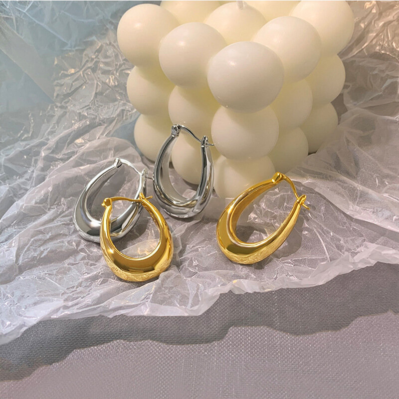 Boucles d'oreilles carillon ovales vintage en argent regardé 925 pour femmes, bijoux anti-allergie, accessoires de fête, cadeau