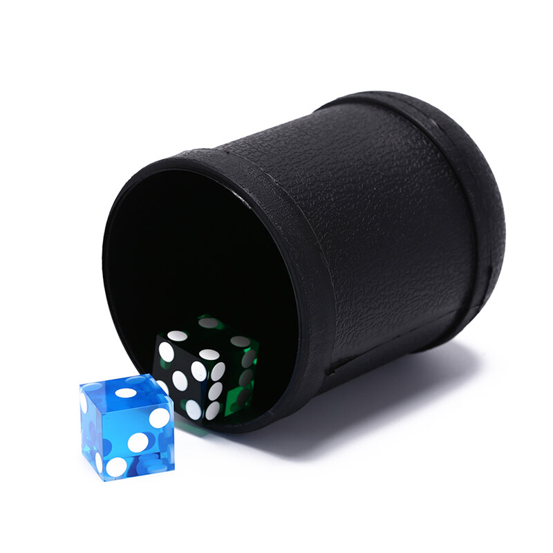 Taza de dados de plástico negro, juego de fiesta de Casino, Kit de juguete para juego, 1 ud.