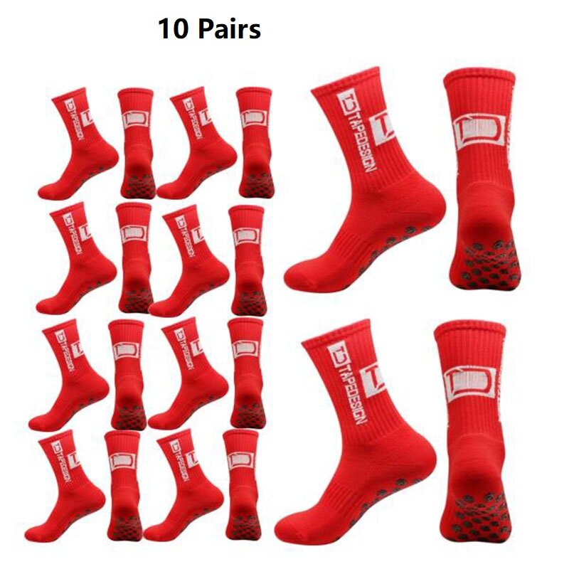 10 Paar neue Herren Damen rutsch feste Silikon boden Fußball Socken gepolstert atmungsaktiv für Fußball Tennis Basketball Griff Socken