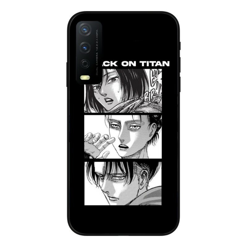 Funda de teléfono negra suave para VIVO, Attack on Titan Eren, Y95, Y93, Y31, Y20, V19, V17, V15 Pro, X60, NEX