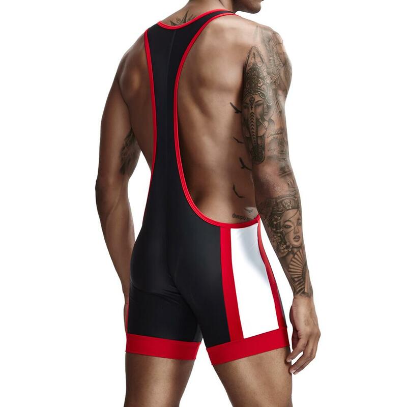 เสื้อโปโลผู้ชาย Slim Bodysuit Shaper มวยปล้ำเสื้อกล้าม Jumpsuits ชุดชั้นในเซ็กซี่ Bodywear กีฬาเพาะกาย Singlets Onesie