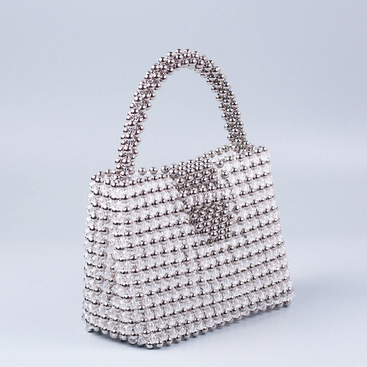 Wieczór Crossbody torby dla kobiet 2022 luksusowych marek Bling torebka torebka z uchwytem łańcucha siatki koraliki sprzęgła na imprezę
