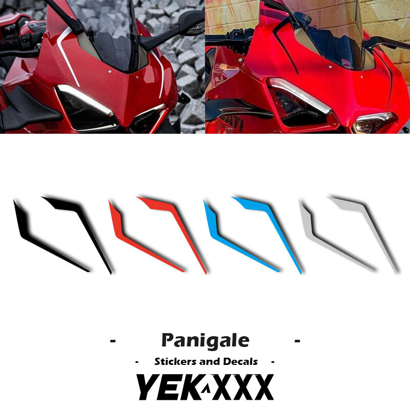 For Ducati Panigale V4 V4R V4S V4SP V2 Fairing Shell Front Sticker Decal Lines Reflective Metal Color New