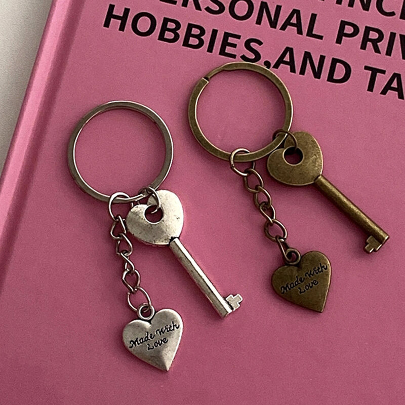Retro Love Key Chain Ins Style Envelope Metal Lock Car Key Ring Backpack Charms Bag Decor Accessories