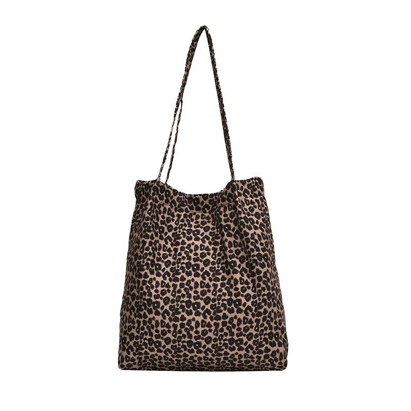 Bolso de compras pequeño con diseño de leopardo para mujer, bolsa de hombro, moda coreana, 2024