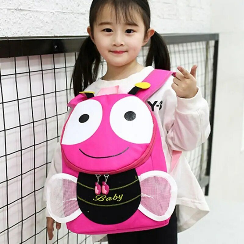 E74B ファッション面白いかわいい蜂漫​​画バックパック幼児ミニ幼稚園スクールバッグ