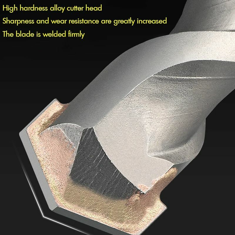 Broca de martillo eléctrico piezas, vástago cuadrado/redondo de 6/8/10/12mm, acero al cromo vanadio Plus para mampostería, cemento y pared