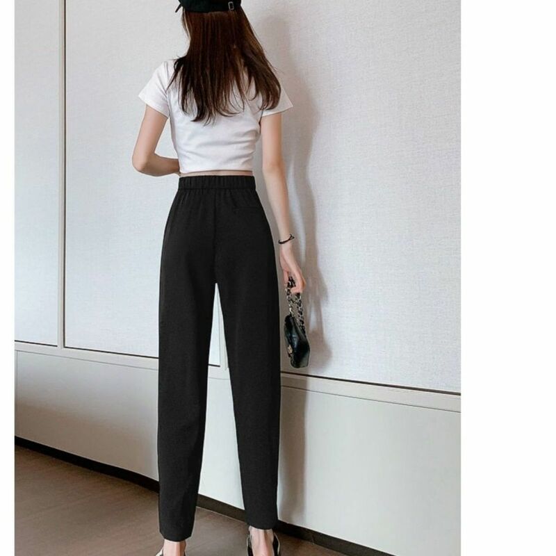 Spring Summer 2023 New Women Korean Style Solid Loose Wide Leg Trousers Fashion Female High Waist Suit Pants Clothing X100
