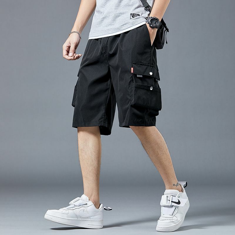 Trend Men's Shorts Summer Solid Color Sports Casual Fashion Outdoor Daily Beach Cropped Pants