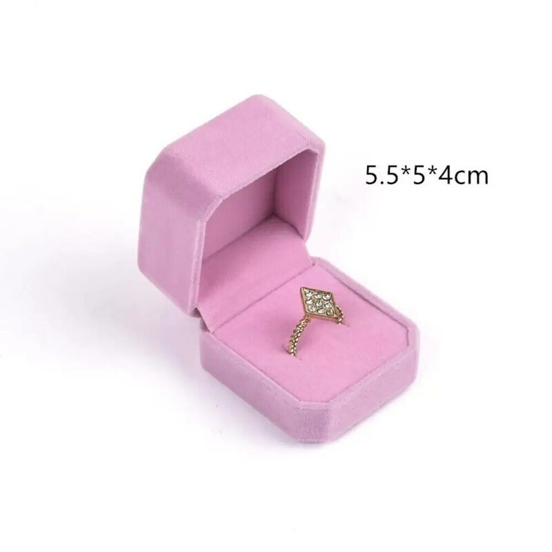 Wadah penyimpanan perhiasan pernikahan, kualitas merah muda beludru cincin anting-anting kalung pengatur perhiasan mewah kotak hadiah tampilan