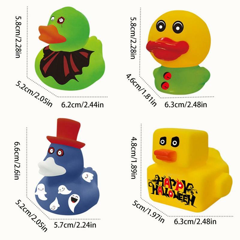 24 szt. Mini Halloween kaczka kaczka kaczka zabawki do kąpieli dla dzieci kaczki różne fantazyjne gumowe kaczki pływające nowość kaczka dla chłopców