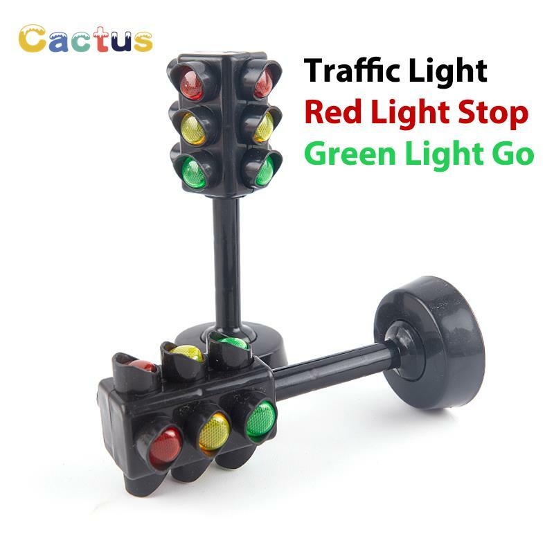 2 pçs mini sinais de trânsito estrada luz bloco crianças segurança brinquedos educativos presentes perfeitos