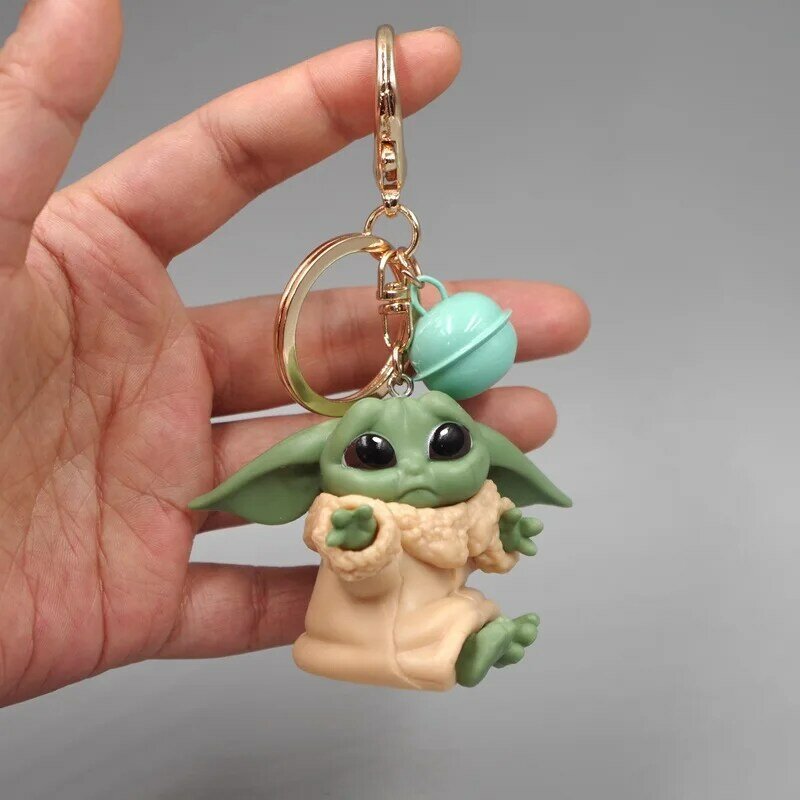Anime Baby Yoda Keychain Yoda Grugo Action Figure Model Keychain Kawaii Cartoon Pendant Dolls Key Chain Keyring Kids Toy Gifts