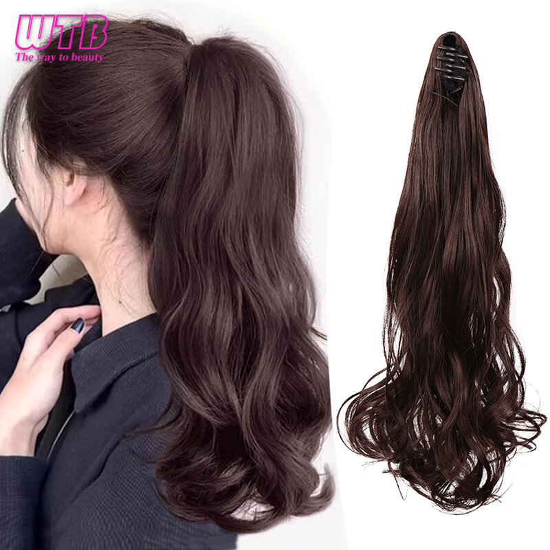 Synthetic Ponytail Wig Female Long Curly Hair Big Wave Grip Can Tie High Ponytail Medium and Long Hair Pear Curly Ponytail Wig
