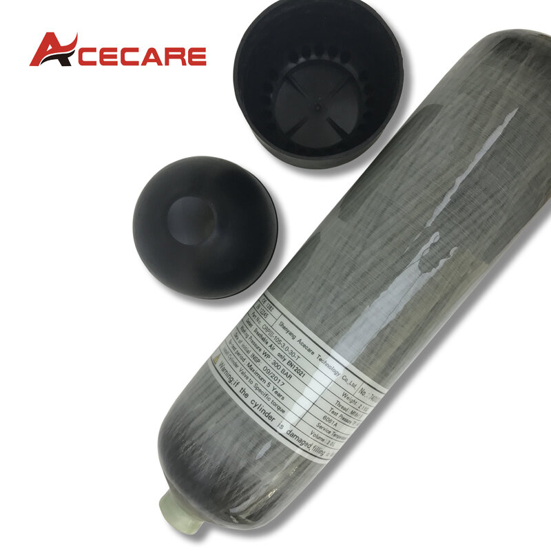 Acecare Ce 3L Koolstofvezel Cilinder 4500Psi M18 * 1.5 Draad Size Met Rubber Beveiligingen