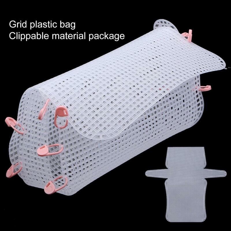 Branco Crafting Bag Canvas Folha, Ponto Cruz Needlepoint, Placa De Plástico, Bolsa Bordado