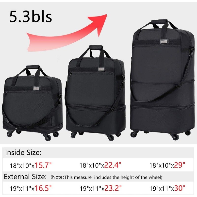 Tas pembawa barang bawaan dapat dilipat untuk koper perjalanan