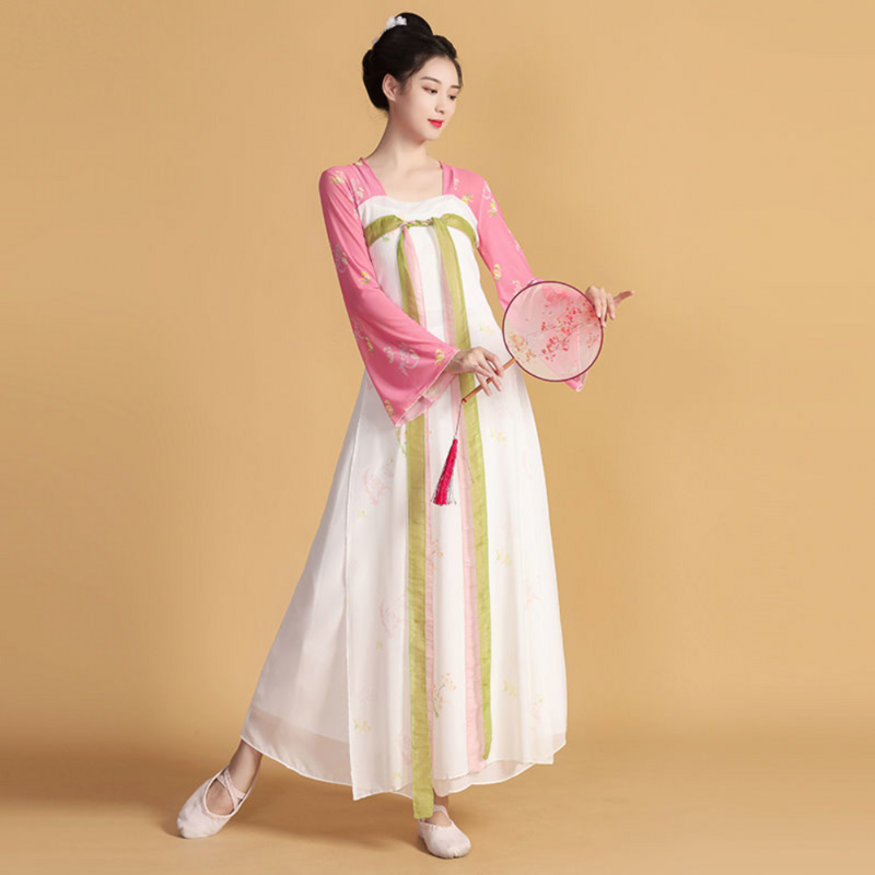Klassische Tanz kleid Frauen elegante lange Körper Charme Gaze Kleidung Fee chinesische Tanz leistung weiße Tanz Tang Dynastie Hanfu