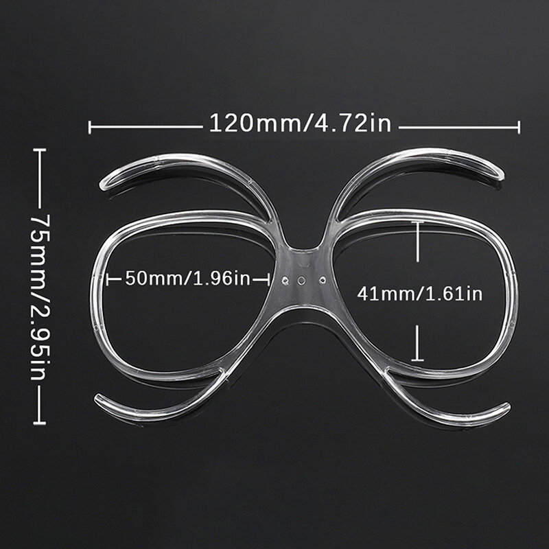 Óculos de Esqui com Moldura Miopia, Óculos de Esqui Snowboard, Lente Miopia, Óculos de Sol Adaptador Miopia Inline Frame, Novo