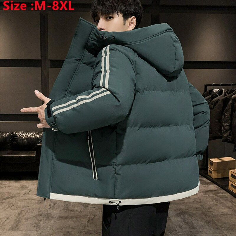 New 2023 Men's Hooded Down Jackets for Winter Oversized Coats Warm Parkas Casual Jaquetas Male Thicker Warm Parkas Down Jackets