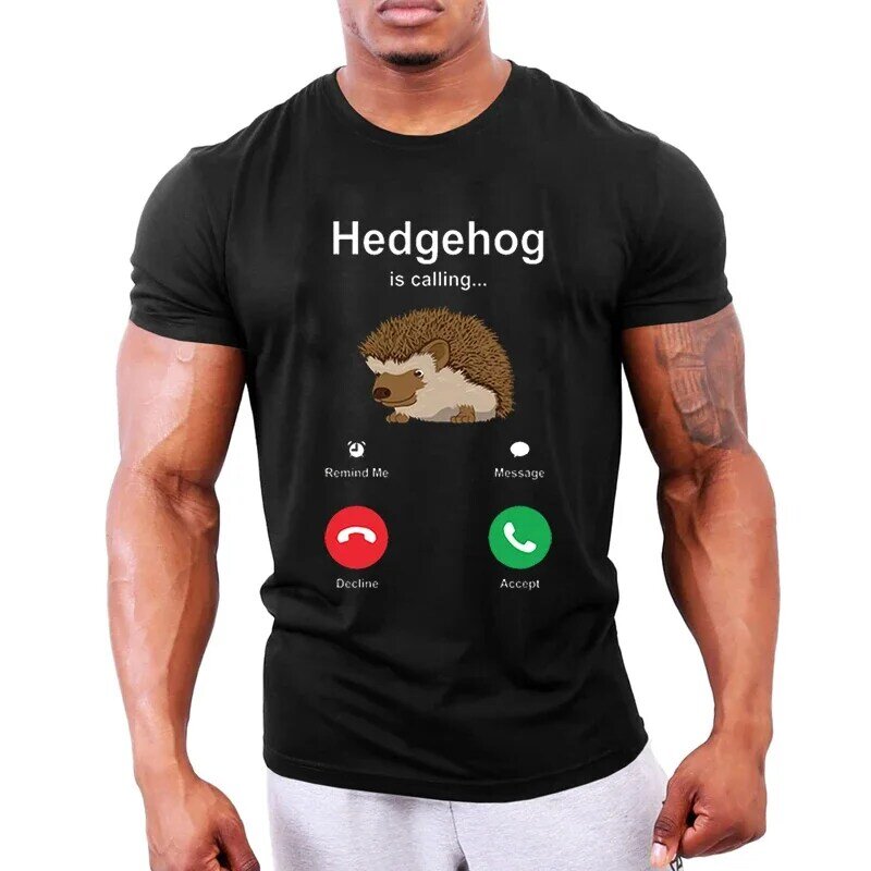 Hedgehog Ist Aufruf Druck Männer T-shirts Übergroßen T-shirt Lustige Cartoon Unisex T-shirts Sommer Übergroßen T Shirt für Männer Plus größe