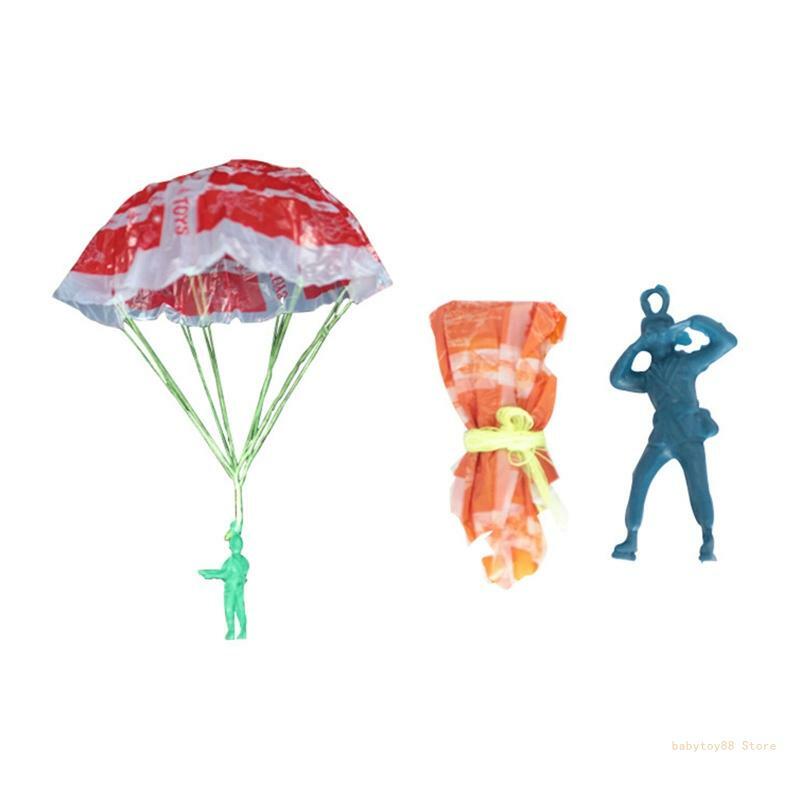 Y4UD 2-in-1 Parachute Toy Landing Soldier Figurine Interactive Outdoor Toy for Toddler Family Backyard Game Kid Birthday Gift