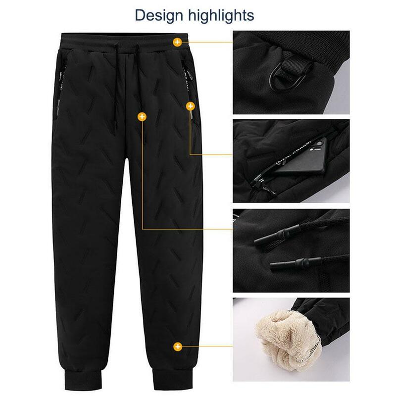 Men Winter Warm Lambswool Thicken Sweatpants Men Outdoors Leisure Windproof Jogging Pants Brand High Quality Trousers