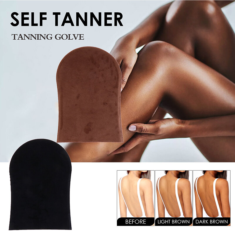 Reusable Back Tan Applicator Glove Exfoliating Tan Removal Mitt Self Tanning Body Face Bath Cleaning Soft Glove