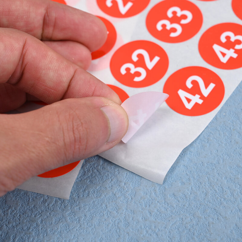Pegatina redonda impermeable con números, etiqueta autoadhesiva, pegatina de Stock, pegatina decorativa, papelería