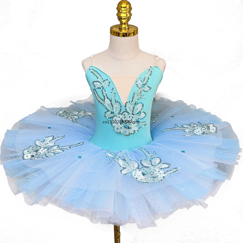 Vestido de fiesta de Ballet profesional para mujer y niño, traje de baile plano con imagen de panqueque, novedad