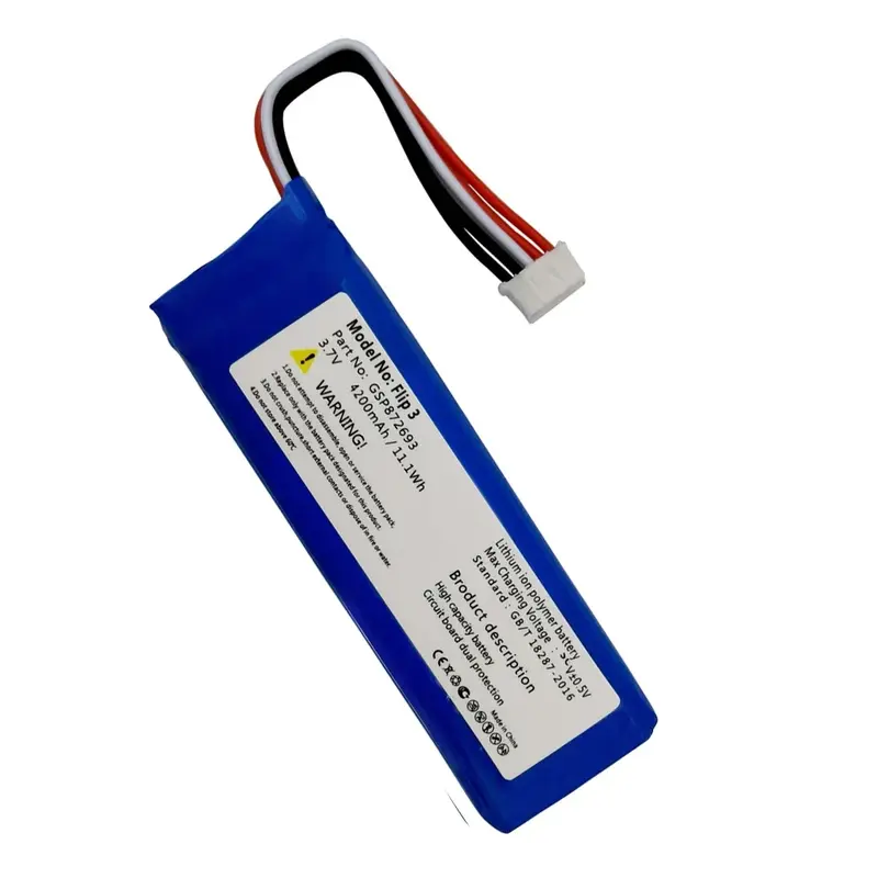 Bateria Recarregável para JBL Flip 3, Kits de Ferramentas Cinza, 100% Original, Novo, 3.7V, 4200mAh, GSP872693