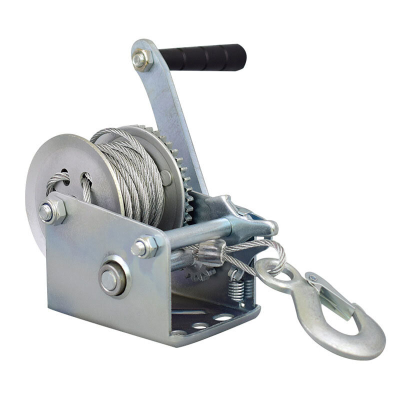 600 Lb-3000 Lb Wire Rope Lifting Winch Household Manual Hand Hoisting Winch Self-locking Traction Machine with Steel Wire Rope