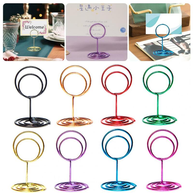 20 Pcs Heart Round Shape Table Number Holders Tables Cards Stand Sign Name Menu Clips Photo Holder Wedding Anniversary Decor