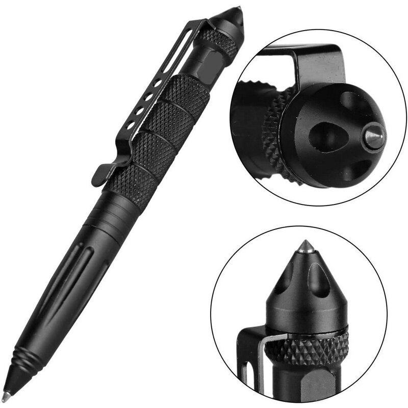 유리 브레이커 펜, EDC 군사 전술 펜, 다기능 야외 자기 방어, 알루미늄 합금 비상 보안 생존 도구