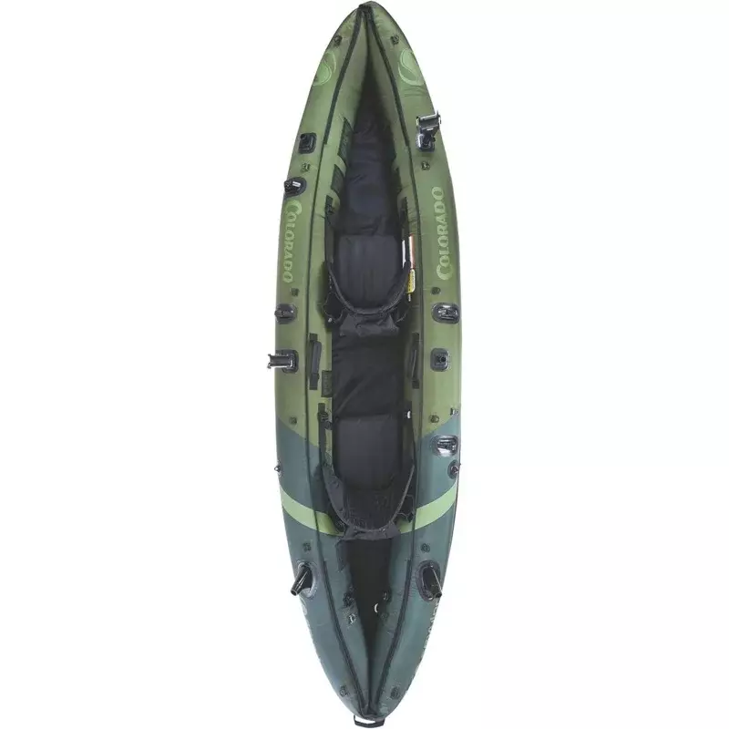 Sevylor Colorado 2-Person Inflatable Fishing Kayak with Paddle & Rod Holders, Adjustable Seats, & Carry Handle; Kayak Ca