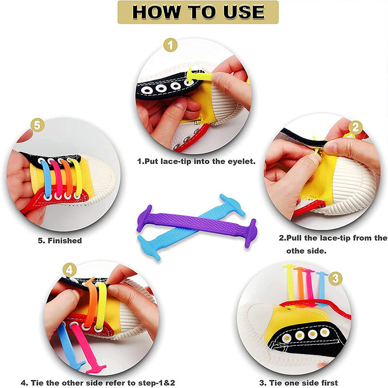 Cordones elásticos de silicona para zapatillas de niños y adultos, cordón de goma creativo, sin corbata, especial, 16 unidades por lote
